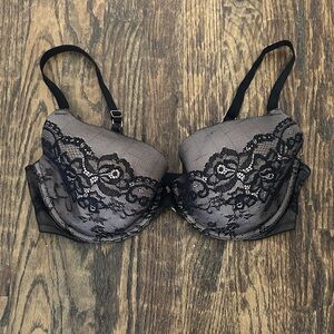 Victoria's Secret Black Lace Balconette Bra with Underwire